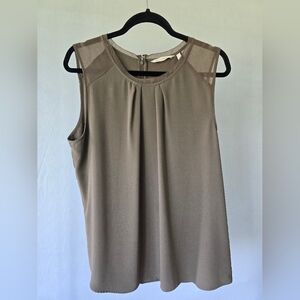 Soft Surroundings Taupe Sleeveless Blouse